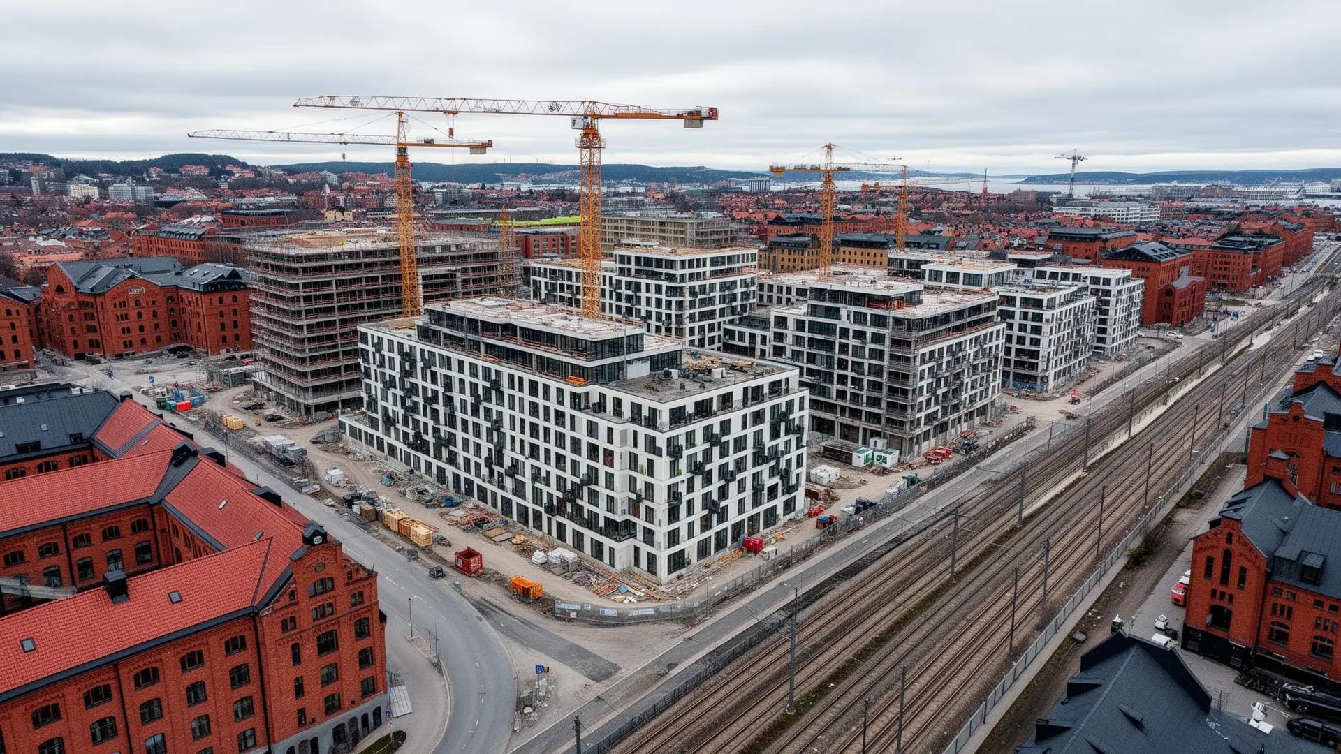JM Gamlestaden – flygfoto över utvecklingsprojektet